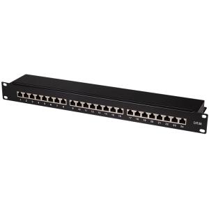 LogiLink 19' Patch Panel Kat.6A, 24-Ports, schwarz, 1HE NP0061 (4052792027174)