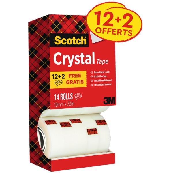 Klebefilm Crystal Clear 600, 19 mm x 33 m, 12+2 Scotch 6-1933R14 (4054596687486)