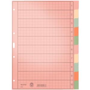 Tauenpapier-Register, blanko, A4, 10-teilig, mehrfarbig LEITZ 4340-00-00 (4002432309368)