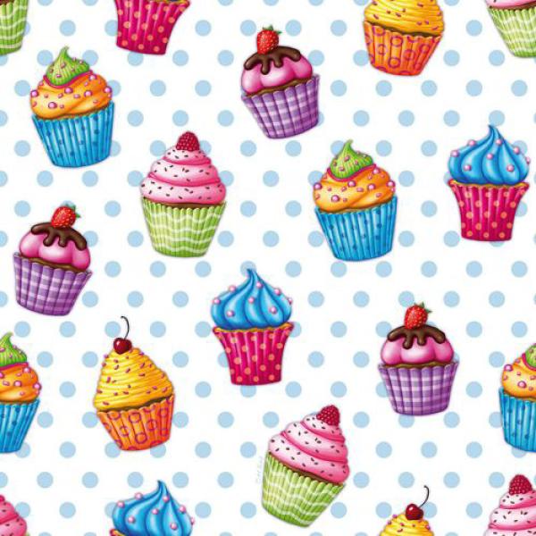 Motiv-Servietten 'Cupcakes', 330 x 330 mm PAPSTAR 82736 (4002911827369)