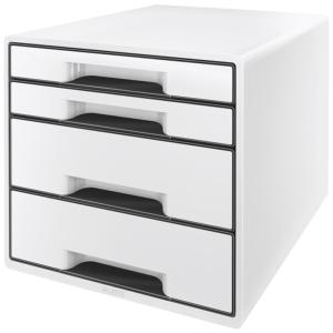 Schubladenbox WOW CUBE, 4 Schübe, schwarz/ grau LEITZ 5252-10-95 (4002432115488)