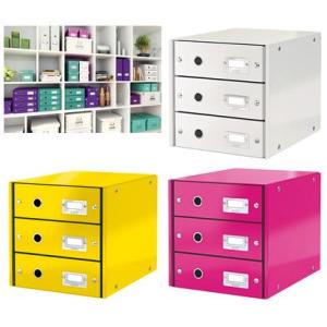 Leitz Schubladenbox Click & Store Weiß 60480001, Din A4 Mit 3 Schubladen (4002432396894)
