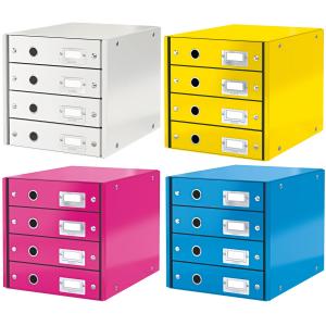 Schubladenbox Click & Store WOW, 4 Schübe, pink LEITZ 6049-00-23 (4002432103959)