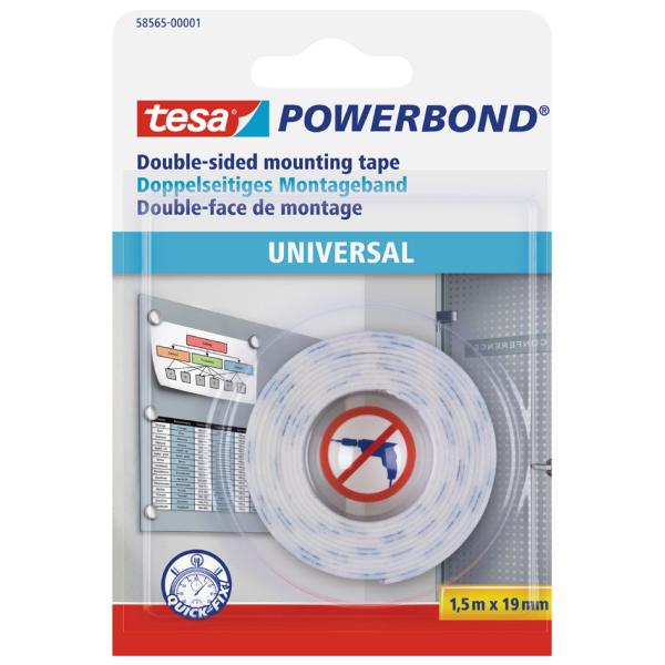 Powerbond Montageband Universal, 19 mm x 1, 5 m, weiß tesa 58565-000001-00 (4042448280596)