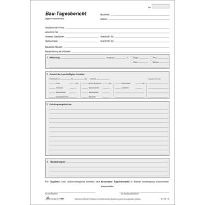 Vordruck 'Bau-Tagesbericht', SD, Block, DIN A4 RNK Verlag 1309 (4002871130905)