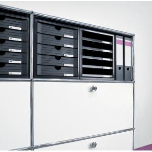 Schubladenbox SYSTEMBOX A4 C4, 5 geschlossene Schubladen lichtgrau HAN 1450-11 (4012473145030)