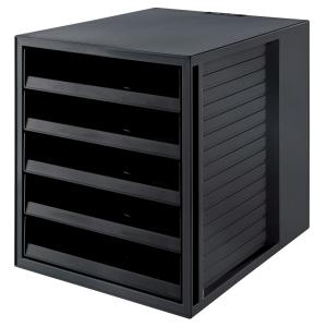 Schubladenbox SCHRANK-SET KARMA A4 C4, 5 offene Schubladen grau-öko-blau HAN 14018-16 (4012473140806)