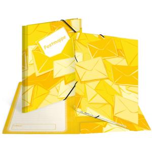 Postmappe mit Gummizug, DIN A4, Karton, gelb HERMA 7196 (4008705071963)