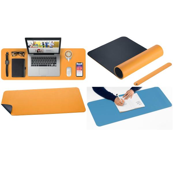 Schreibunterlage Lederimitat 80x30 cm einrollbar doppelseitig nutzbar gelb grau SIGEL SA601 (4004360802652)