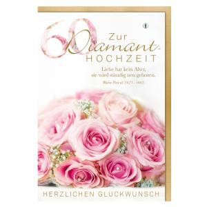 Hochzeitskarte 'Diamanthochzeit Rosenstrauß' SUSY CARD 40055763 (4050498336330)