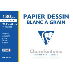 Zeichenpapier 'Blanc a Grain', 297 x 420 mm Clairefontaine 96185C (3329680961850)