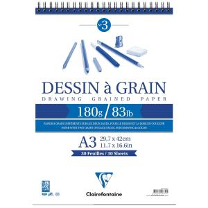 Zeichenpapier-Spiralblok 'a Grain', DIN A3 Clairefontaine 96630C (3329680966305)