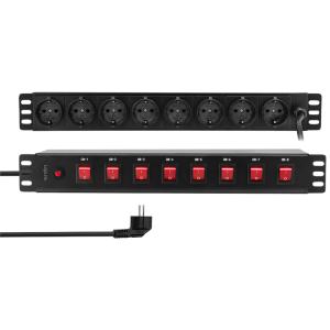 LogiLink 19' Steckdosenleiste, 8-fach, einzeln schaltbar PDU8D01 (4052792070361)