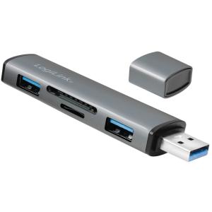 USB 3.2 Gen2 Hub mit Kartenleser, 2 Port, alu LogiLink UA0394 (4052792067798)