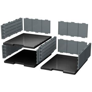 Schubladenbox MODULODOC Jumbo, schwarz / mausgrau EXACOMPTA 360714D (9002493422766)