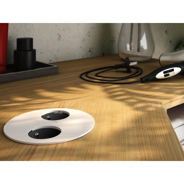 Steckdoseneinheit TWIST, 2-fach, schwarz matt BACHMANN 931.150 (4057298031281)