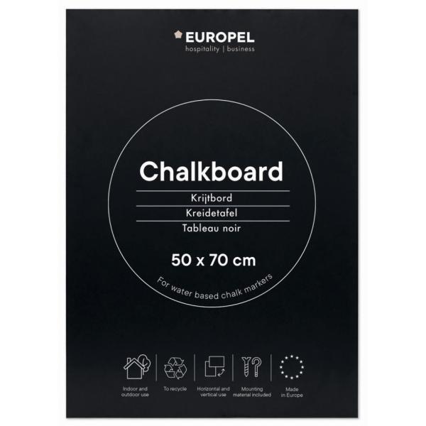 Kreidetafel ohne Rahmen, 500 x 700 mm, schwarz EUROPEL 356211 (8713931362117)