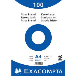 Karteikarten, DIN A4, blanko, weiß EXACOMPTA 10506E (3130630105060)