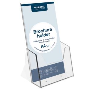 Tisch-Prospekthalter, 1/ 3 DIN A4, 1 Fach, glasklar EUROPEL 350070 (8713931500700)