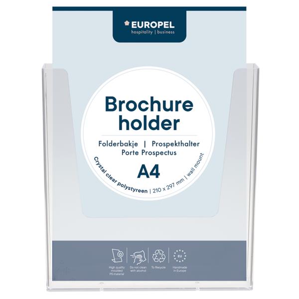 Wand-Prospekthalter, 1/ 3 DIN A4, 1 Fach, glasklar EUROPEL 350075 (8713931500755)