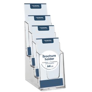 Tisch-Prospekthalter, 1/ 3 DIN A4, 6 Fächer, glasklar EUROPEL 350106 (8713931301062)