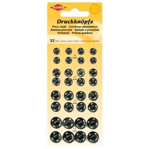 Druckknöpfe, Metall, schwarz, verschiedene Größen KLEIBER 70007 (4009691700073)