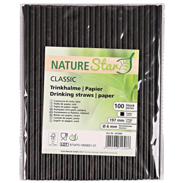 Papier-Trinkhalm Classic, 197 mm, grau NATURE Star 42104 (4015544716573)