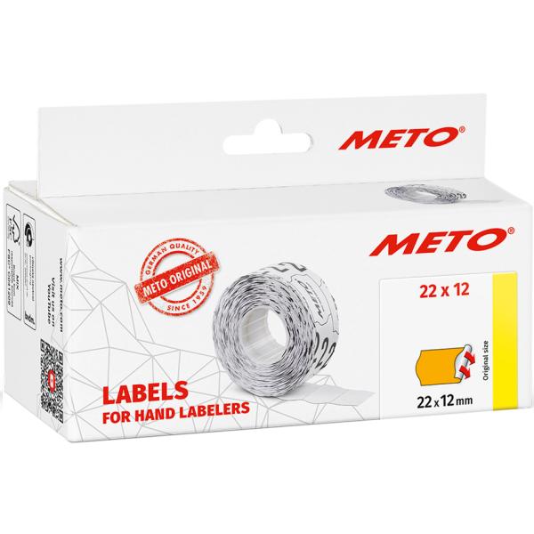 Meto Preisetiketten Leuchtorange Permanent 26,0 X 12,0 Mm, 6 Rollen 30007341 (4059732203209)