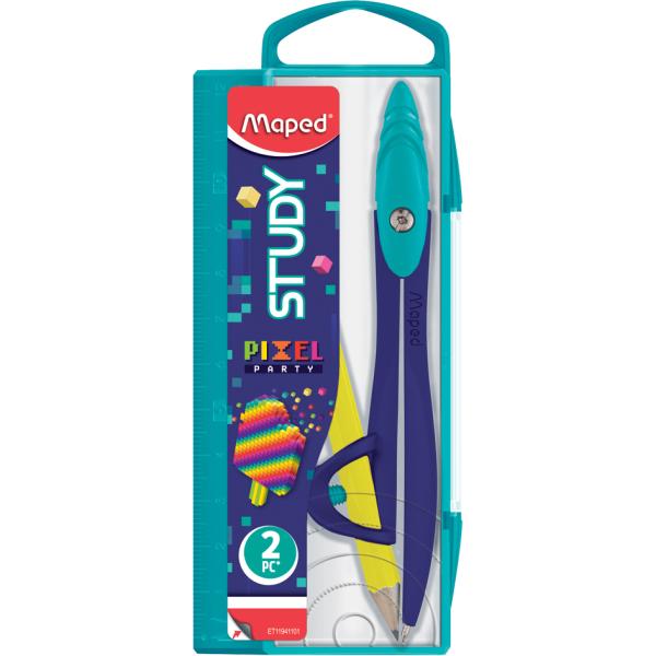 Zirkelkasten STUDY PIXEL PARTY, 2-teilig Maped 119411 (3154141194115)