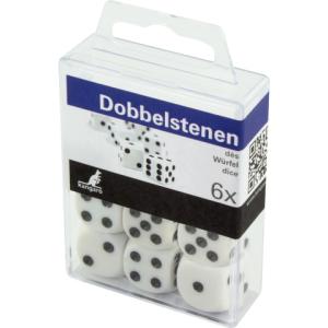 Spielwürfel-Set, in Kunststoffdose, elfenbeinweiß kangaro K-523009 (8712127154925)