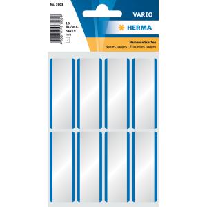 Namensetiketten weiß rote Streifen 54x19 mm ablösbar Acetatseide 16 St. HERMA 1902 (4008705019026)