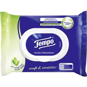 Feuchte Toilettentücher sanft & sensitiv, mit Aloe Vera Tempo 836039 (7322540907520)