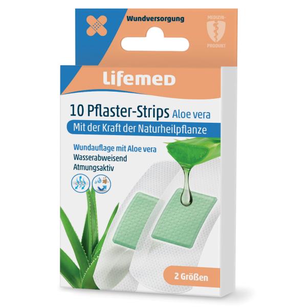 Pflaster-Strips 'Aloe vera', weiß, 10er Lifemed 99009 (4251594200765)