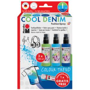 Textilsprühfarbe 'Fashion-Spray', Set COOL DENIM Marabu 1719000000084 (4007751590077)