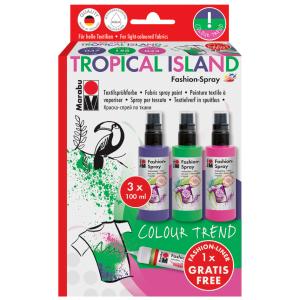 Textilsprühfarbe 'Fashion-Spray', Set TROPICAL ISLAND Marabu 1719000000085 (4007751590084)