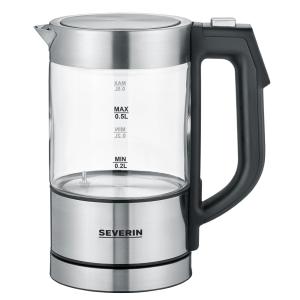Mini-Wasserkocher WK 3458, 0, 5 Liter, Glas/ Edelstahl SEVERIN (4008146037764)