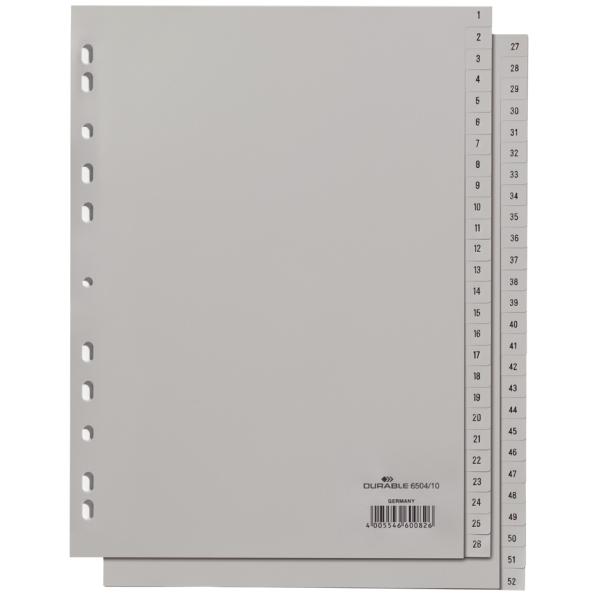 Kunststoff-Register, Zahlen, A4, 5-teilig, 1 - 5 DURABLE 6505-10 (4005546665542)