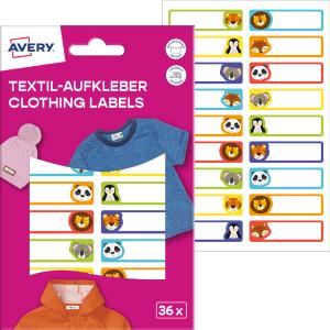 AVERY Textil-Etiketten, 13 x 45 mm, Tiere ETVET36A (4004182519844)