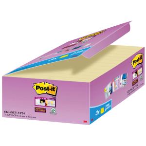 Haftnotizen Super Sticky Notes, 48 x 48 mm, gelb Post-it 622-SSCY-VP24 (0051141401515)