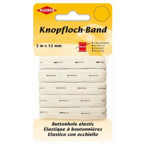 Knopflochband, 12 mm x 3 m, weiß KLEIBER 71091 (4009691710911)