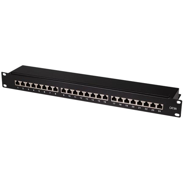 LogiLink 19' Patch Panel Kat.6A, 24 Port, lichtgrau, 1HE NP0060 (4052792027167)