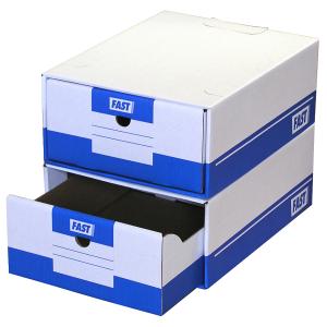 Archiv-Schubladen Tirofast, Farbe: weiß / blau FAST 100725929 (3334381050024)