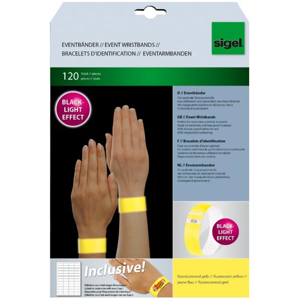 Eventbänder 'Super Soft', fluoreszierend, gelb sigel EB218 (4004360832727)