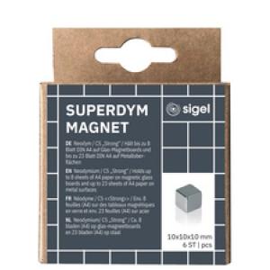 Neodym-Würfelmagnet 'Strong' C5, 6er Set, silber sigel BA192 (4004360800658)