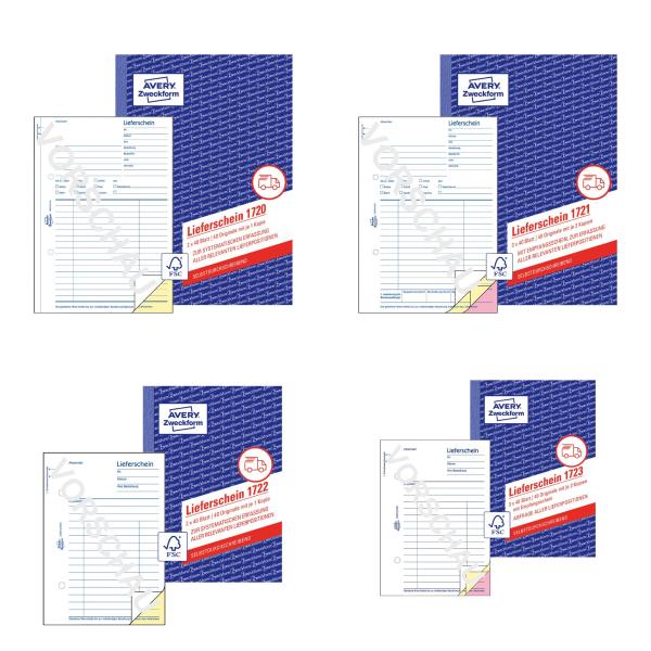 Formularbuch 'Lieferschein', SD, 4+1 GRATIS AVERY Zweckform 1720-5 (4004182205716)