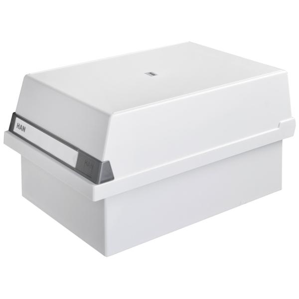 Karteikasten für 1.300 Karten, A6 quer, lichtgrau HAN 956-11 (4012473956117)