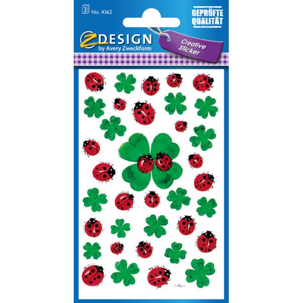 Z-Design Sticker 'Marienkäfer mit Klee- AVERY Zweckform 53558 (4004182535585)