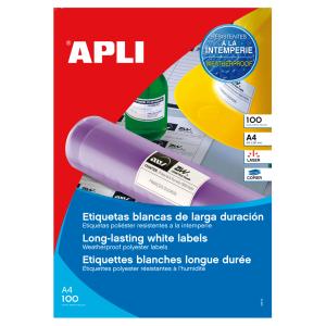 Wetterfeste Folien-Etiketten, 210 x 148, 5 mm, weiß APLI 101167 (3270241011678)