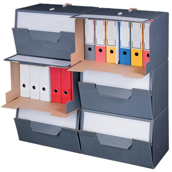 Archiv-Container, grau, mit perforiertem Deckel SMARTBOXPRO 227160510 (4250414108328)