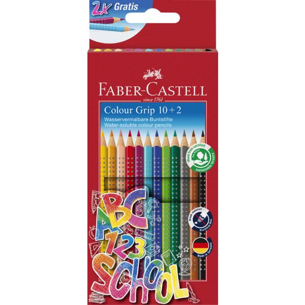 FABER-CASTELL Buntstifte Colour Grip Promotionetui 10+2 Kartonetui